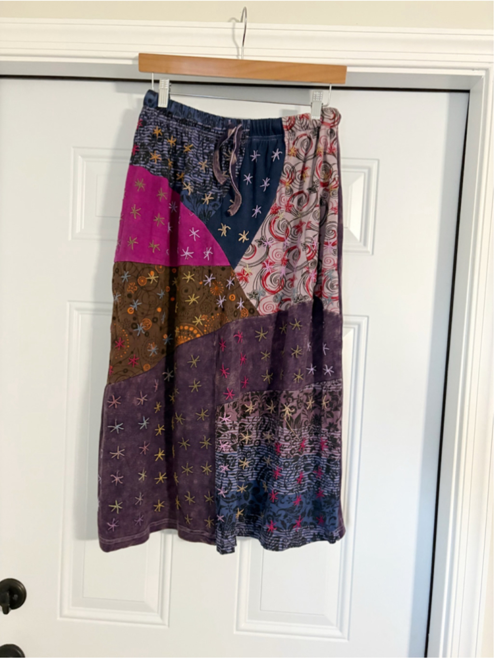 Midnight Sun Boho Patchwork Midi or Maxi Skirt - Picture 2 of 3
